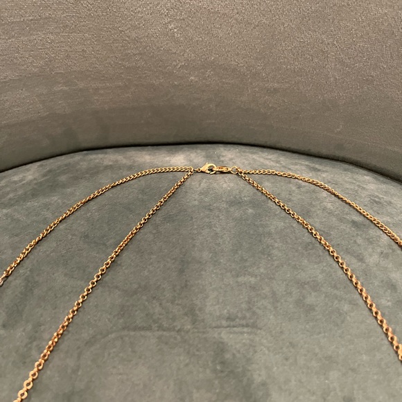 Low Hanging Gold Coated Two Layer Necklace - Picture 6 of 7